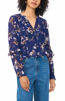 Floral Ruffle Long Sleeve Top
