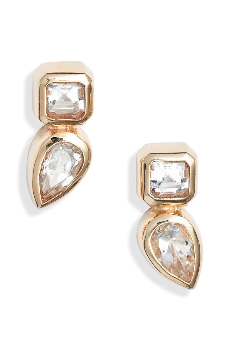 Anzie Cleo Jaeda Topaz Stud Earrings, Main, color, Yellow Gold