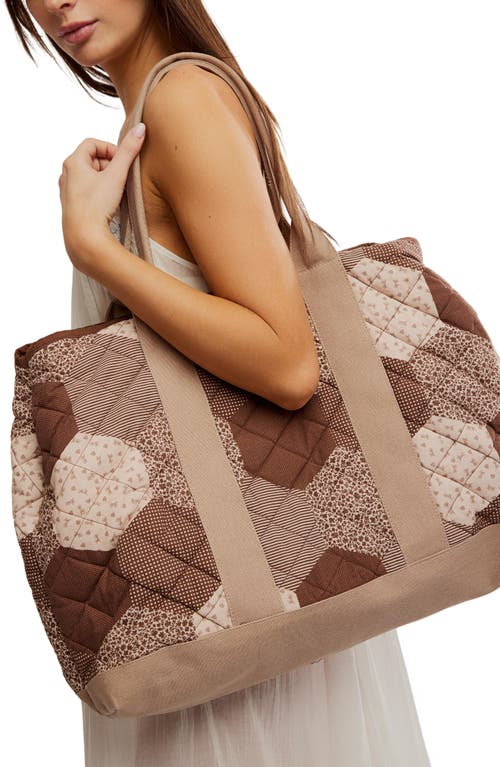 Free People Pippa Patchwork Cotton Tote In Neutral