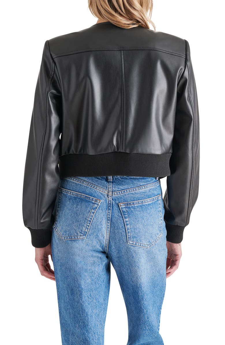 BB Dakota by Steve Madden Faux Leather Crop Bomber Jacket, Alternate, color, 