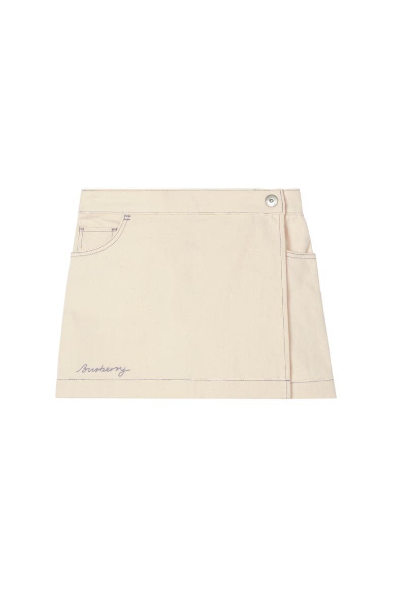 Girls' Denim Skort, Main, color, Ecru beige