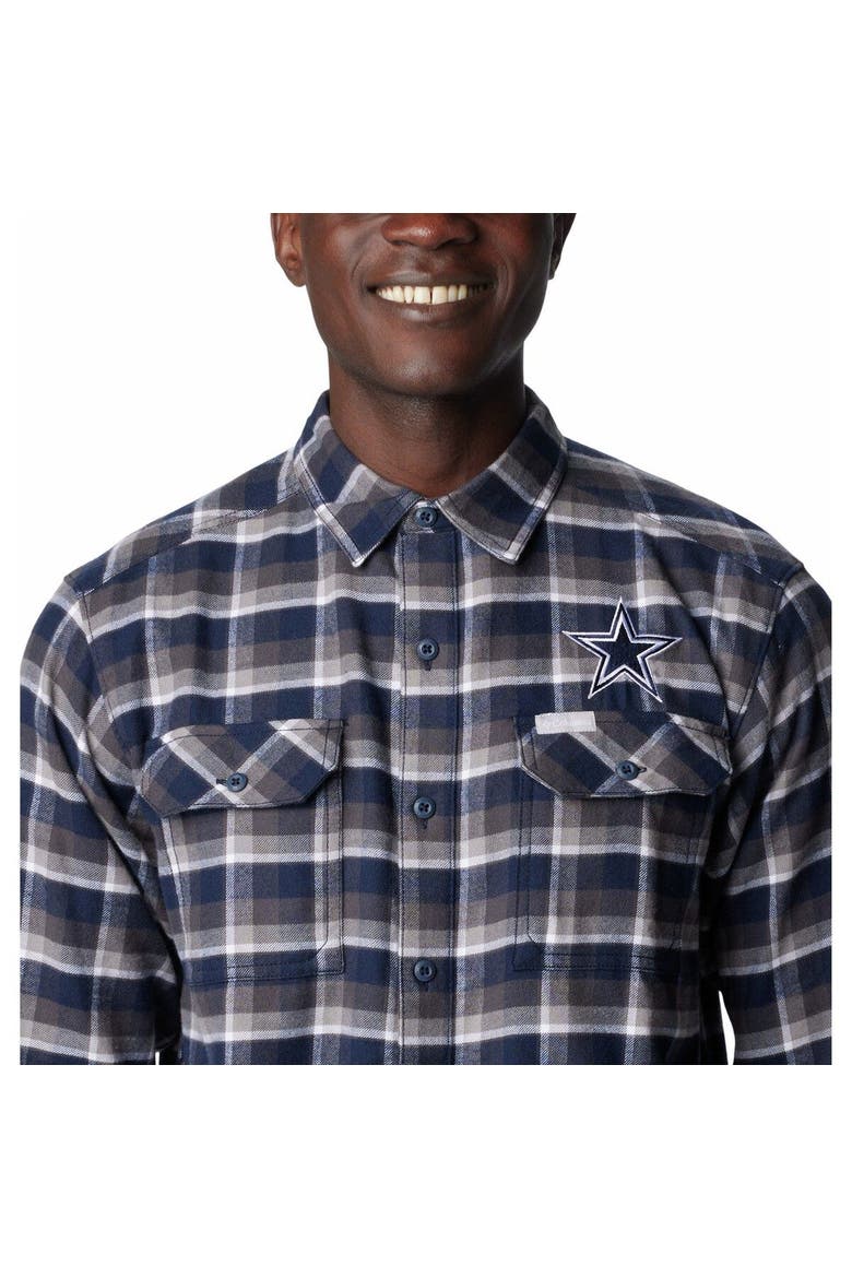 Men's Columbia Navy Dallas Cowboys Flare Gun Flannel Button-Up Shirt, Alternate, color, Navy