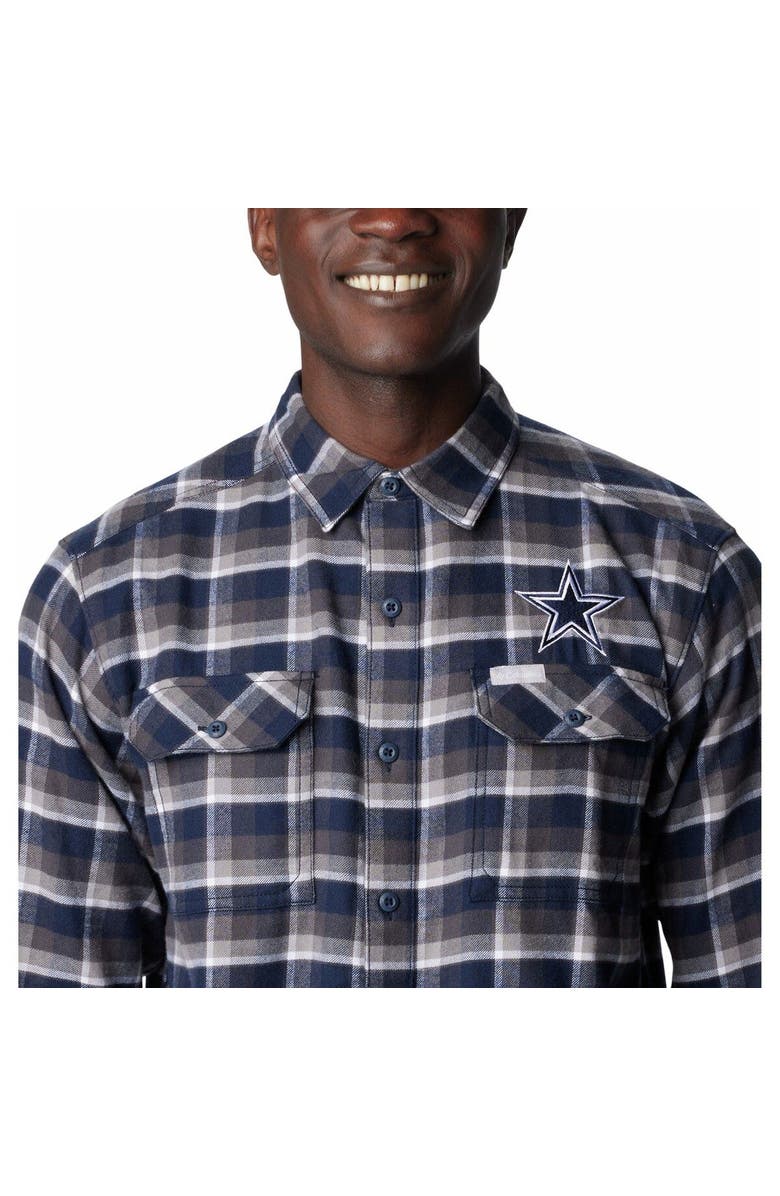 Columbia Men's Columbia Navy Dallas Cowboys Flare Gun Flannel Button-Up Shirt, Alternate, color, Navy