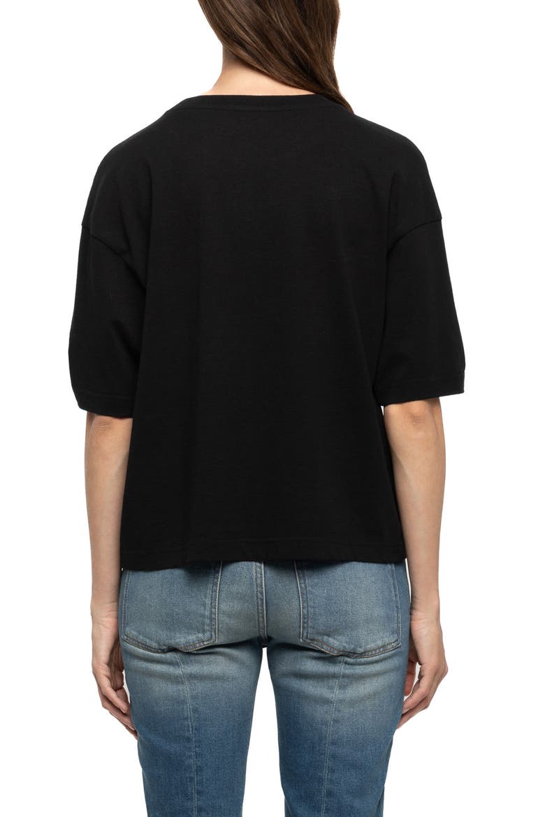 Taida Crystal Embellished Graphic Heart T-Shirt, Alternate, color, BLACK