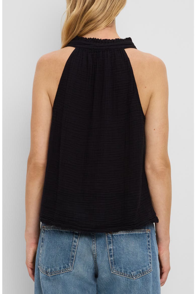 Viola Split Neck Tank, Alternate, color, BLACK