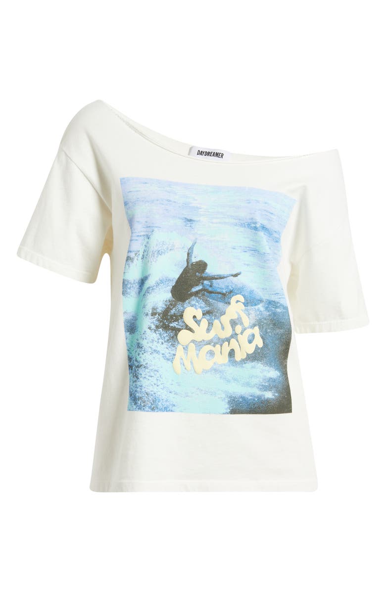 Daydreamer Surf Mania Off the Shoulder Graphic Tee, Alternate, color, Vintage White
