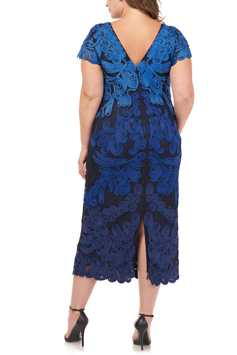 Soutache Midi Dress, Alternate, color, ROYAL NAVY