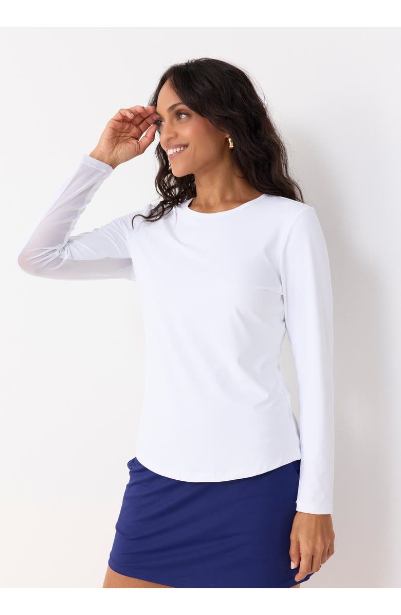 Cabana Life Long Sleeve Performance Top, Alternate, color, White