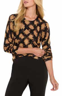 NIC+ZOE Glowy Check Cotton Blend Sweater