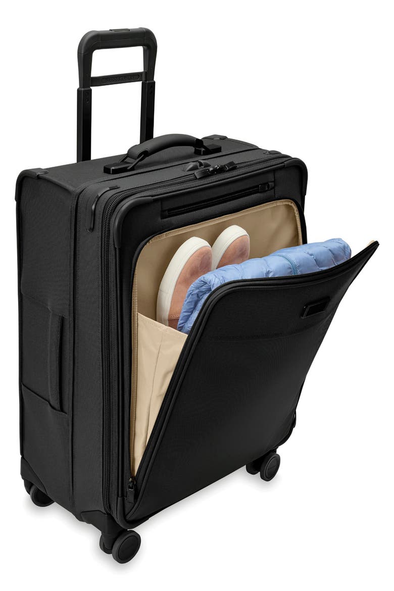 Baseline 26-Inch Medium Expandable Spinner Suitcase, Alternate, color, BLACK
