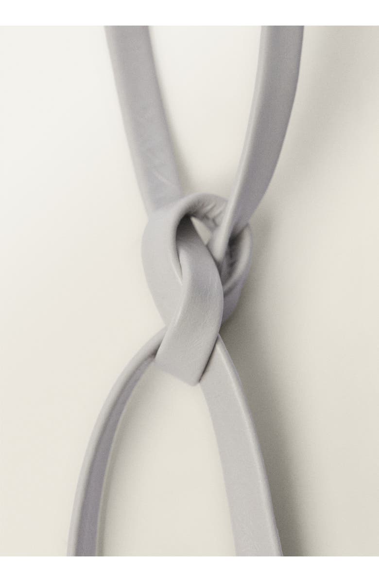 MANGO Flower Thin Leather Belt, Alternate, color, 