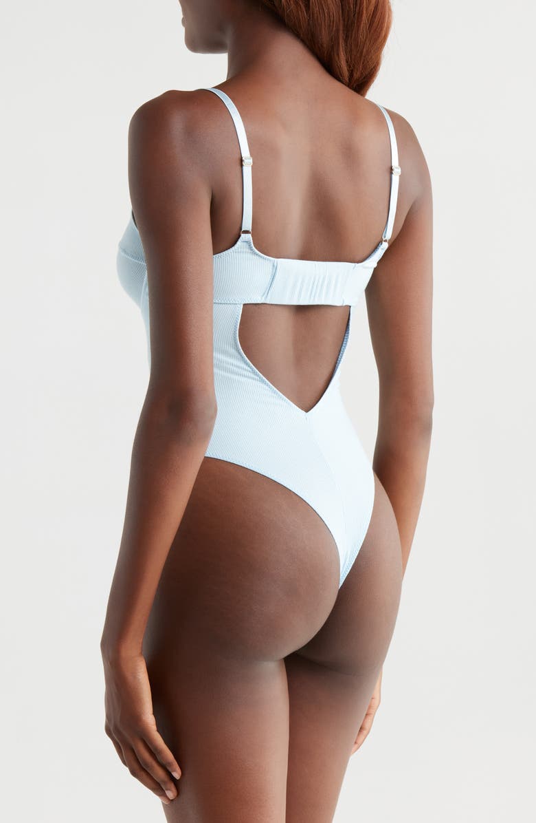 KILO BRAVA Rib Underwire Bodysuit, Alternate, color, Powder Blue