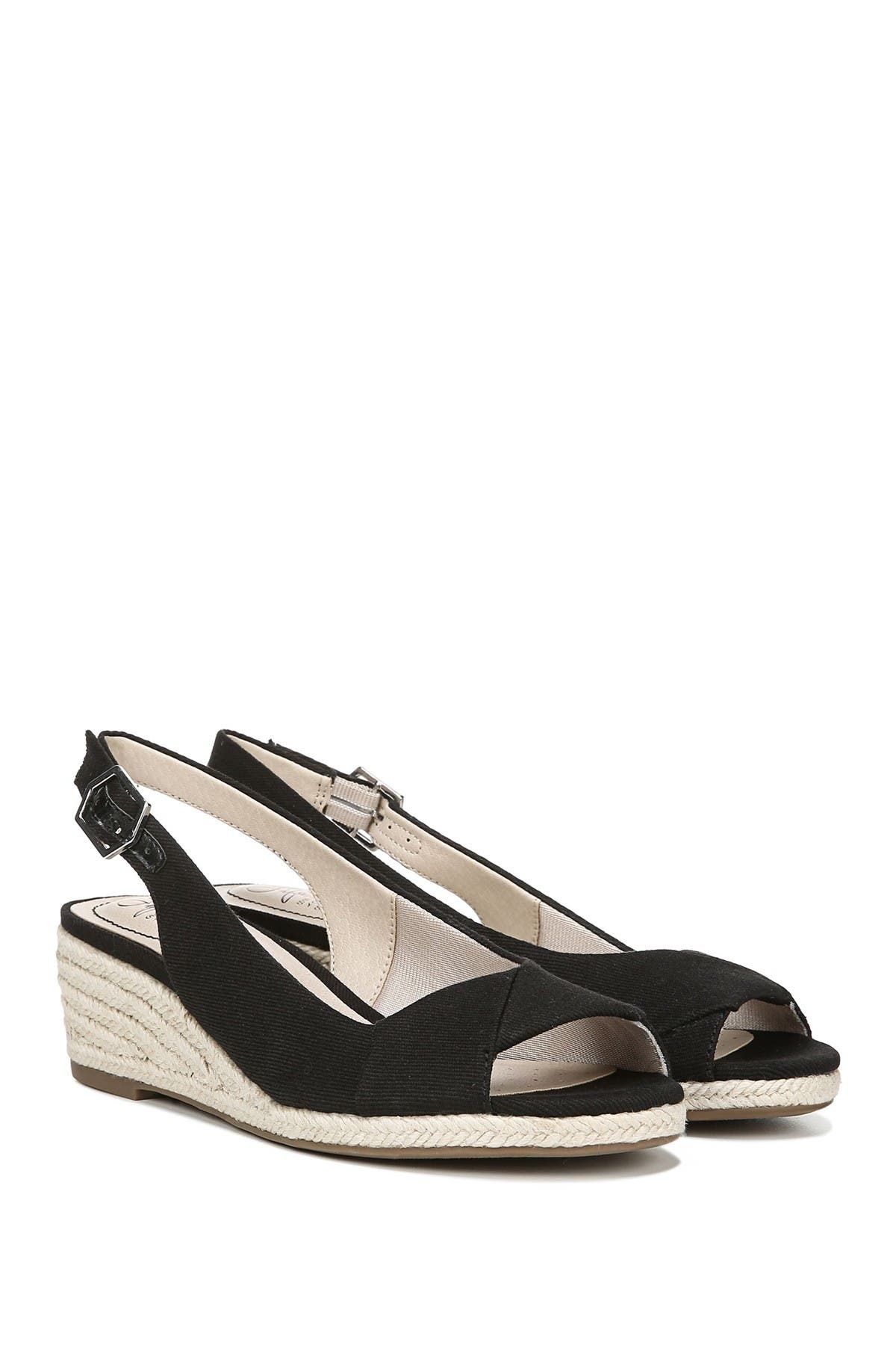 LifeStride Socialite Espadrille Slingback Sandal, Alternate, color, Black