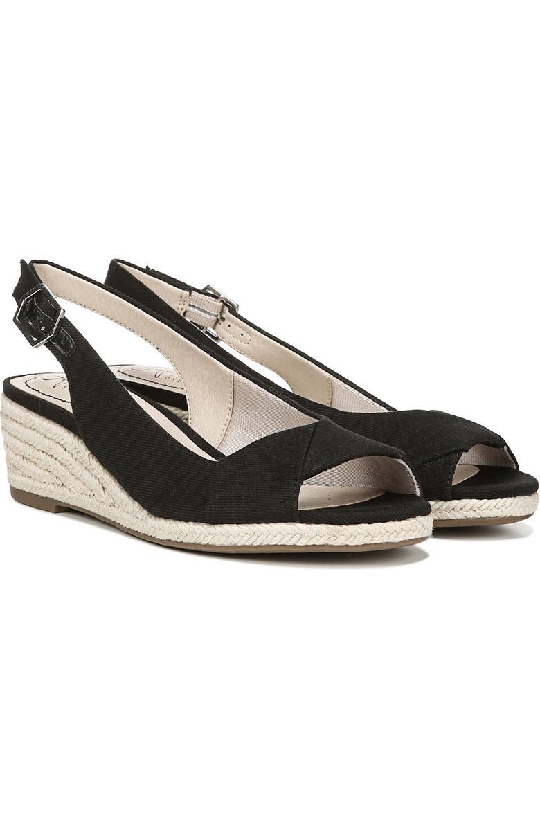 LifeStride Socialite Espadrille Slingback Sandal, Alternate, color, Black