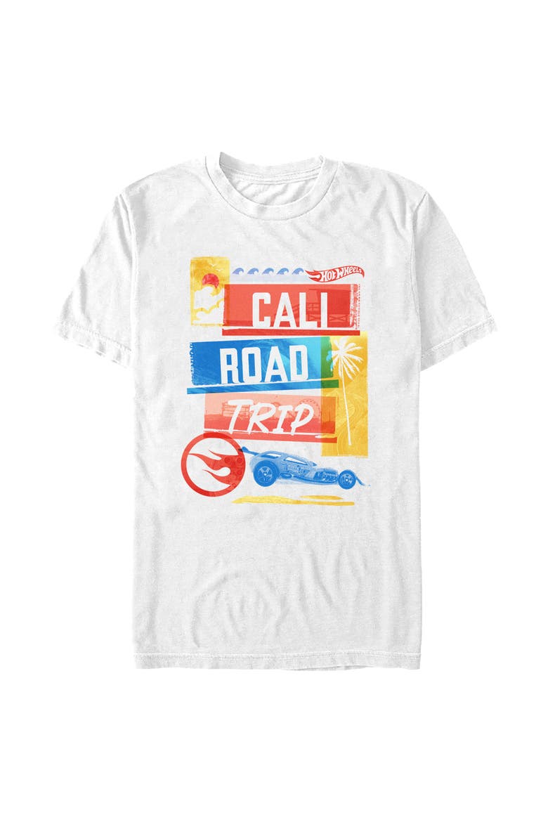 Men's Hot Wheels Cali Road Trip Racing  Graphic T-Shirt, Main, color, White