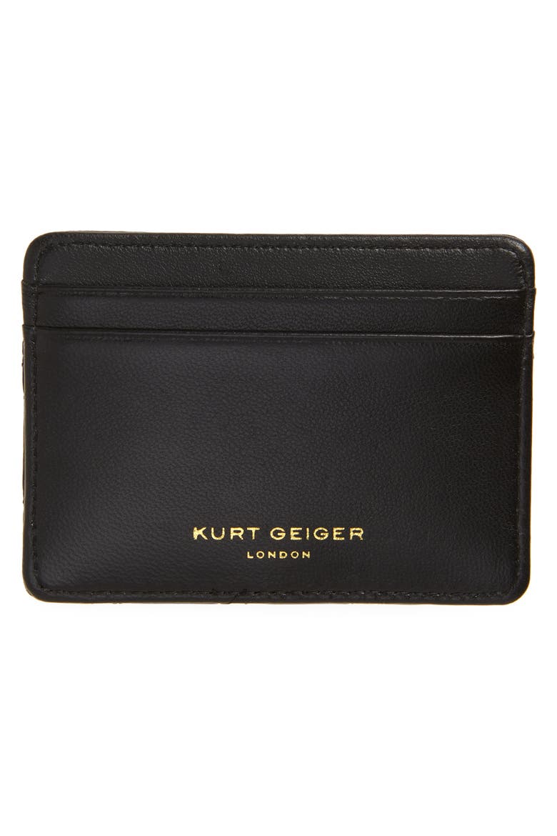 Quilted Leather Card Holder, Alternate, color, BLACK