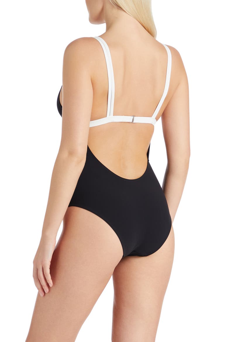 Aruba Double Strap One-piece Swimsuit, Alternate, color, Black