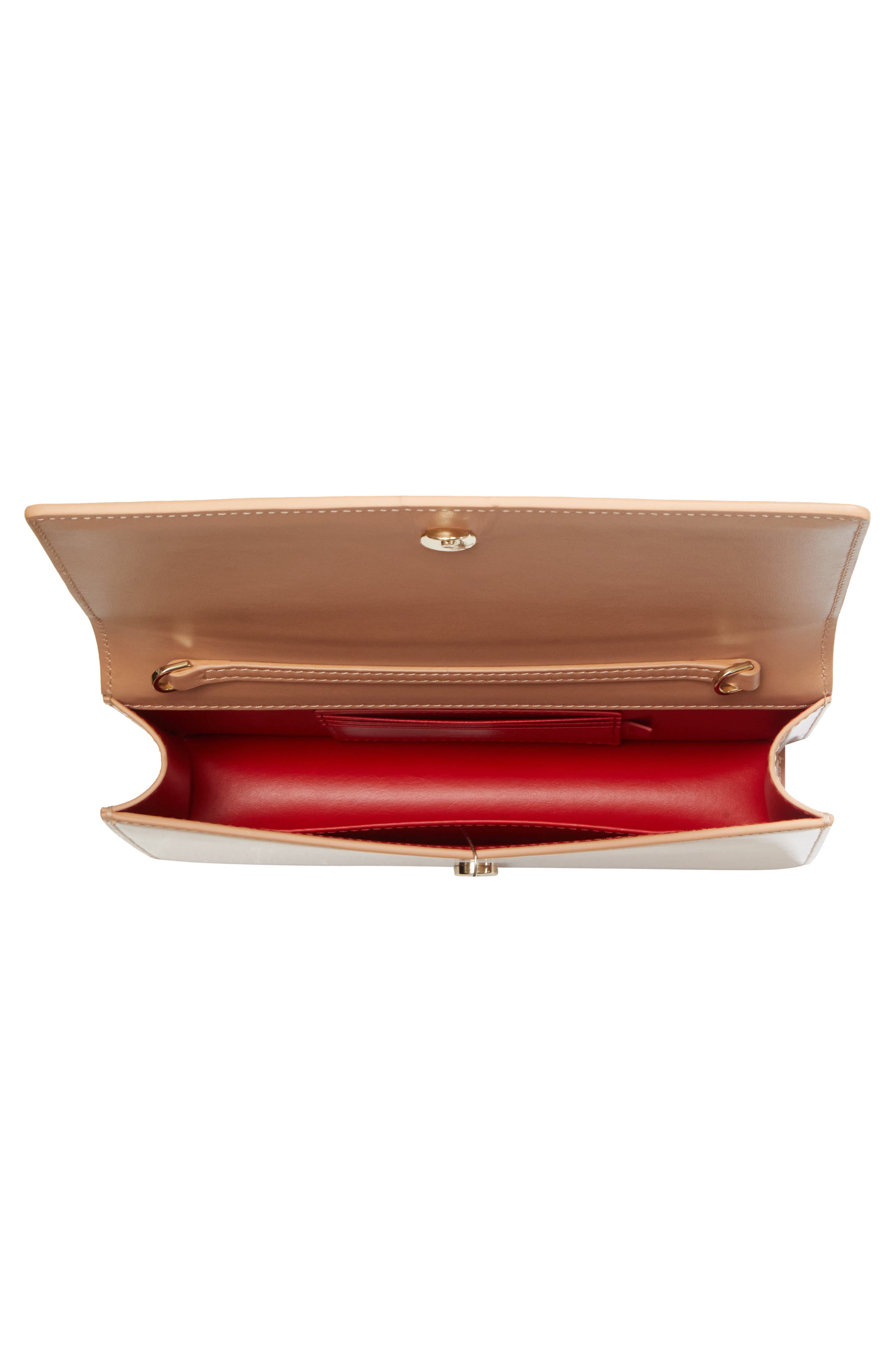 Bettina Patent Leather Clutch, Alternate, color, BLUSH/ GOLD