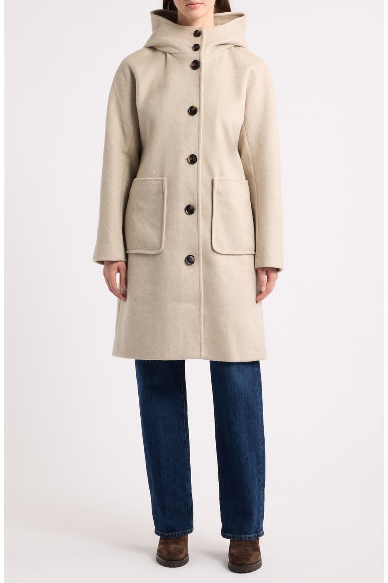 Faux Fur Hood Car Coat, Alternate, color, OATMEAL