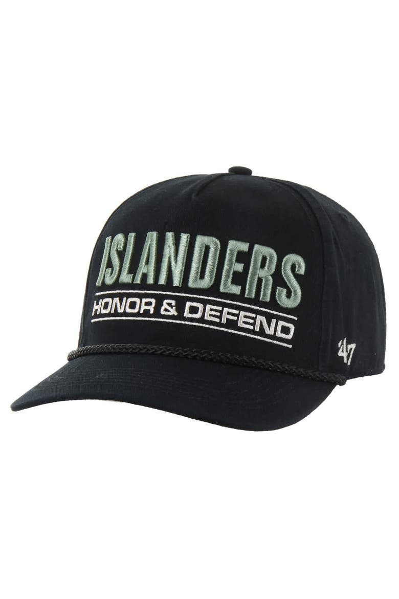 Men's '47 Black New York Islanders OHT Military Appreciation Homeland Honor and Defend Hitch Adjustable Hat, Alternate, color, Black