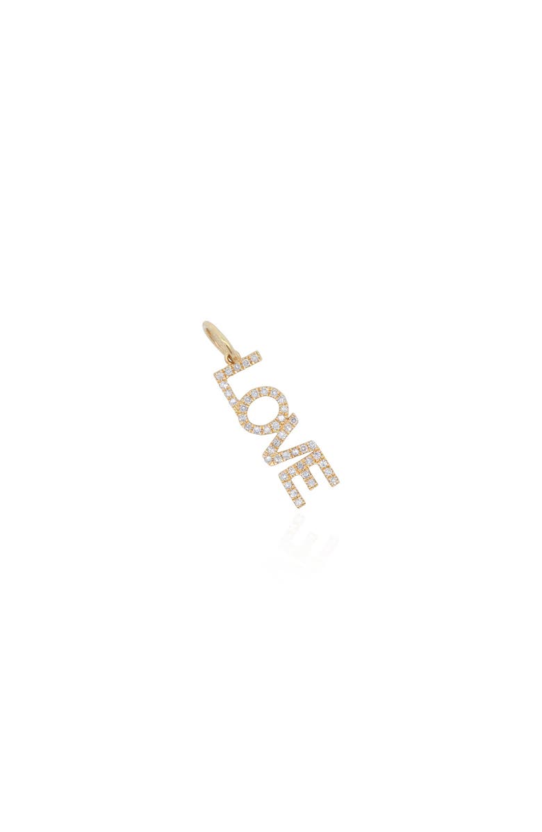The Lovery Fine Jewelry Diamond Block Love Charm, Main, color, Yellow Gold