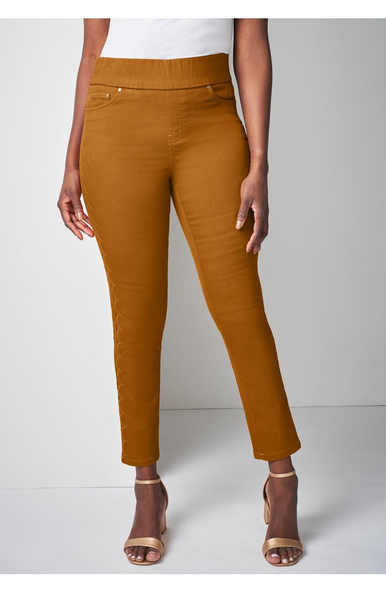 Jessica London Comfort Waist Scalloped Ankle Jean, Alternate, color, 