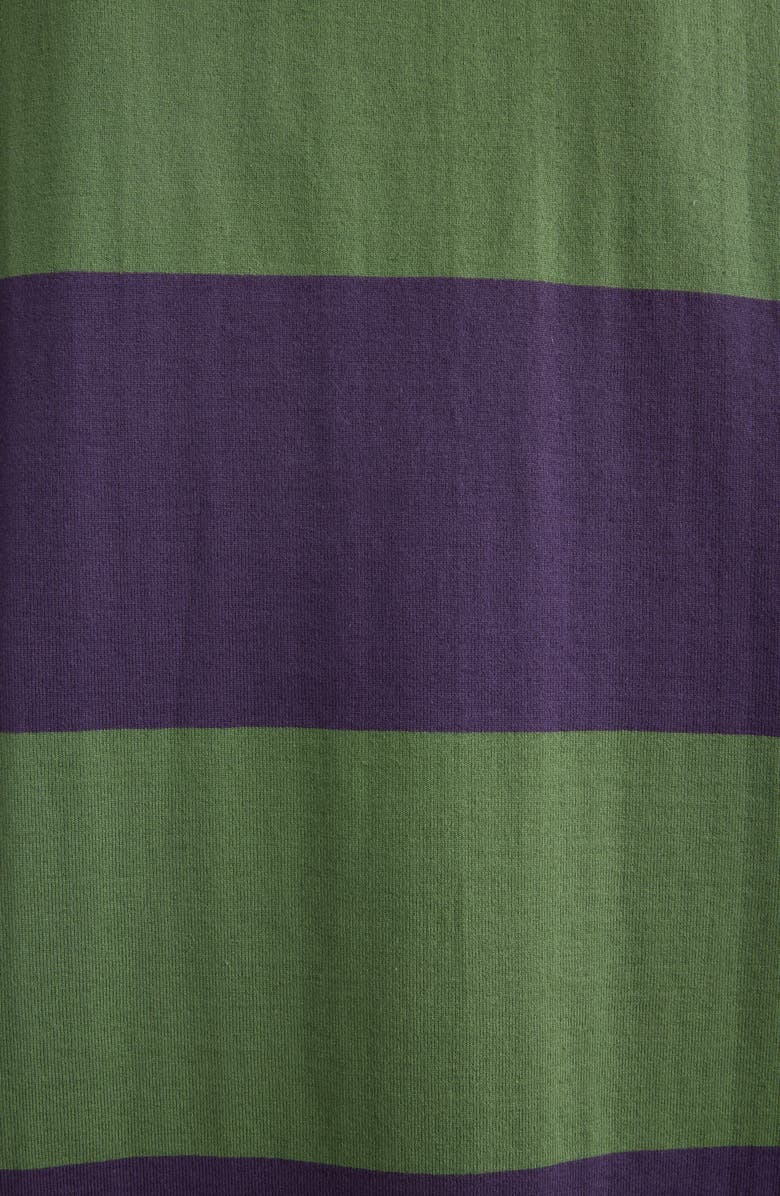 Dries Van Noten Block Stripe Lace-Up Cotton & Linen Blend Rugby Shirt, Alternate, color, 