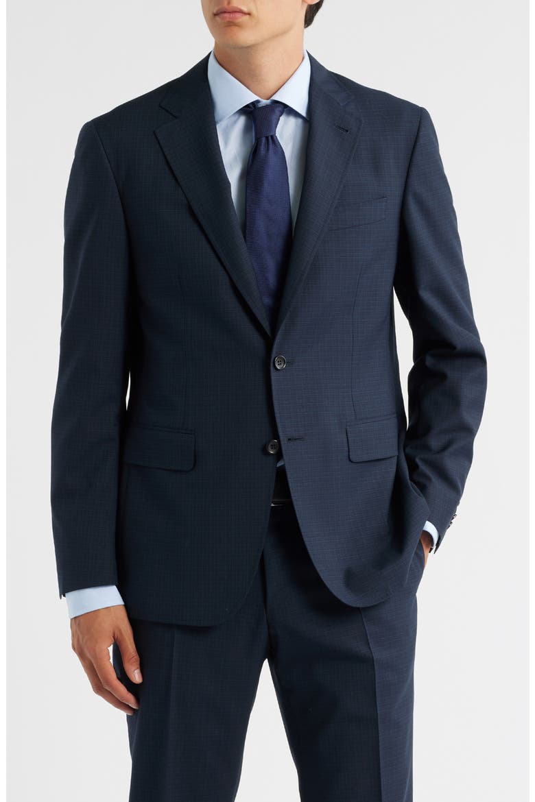 Kei Trim Fit Dark Green Mélange Textured Wool Suit, Alternate, color, DARK GREEN