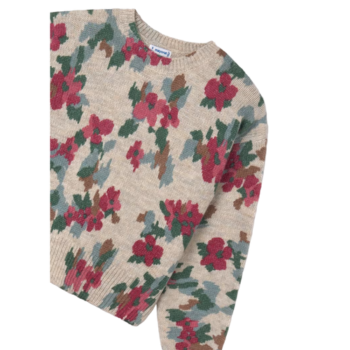 Mayoral Floral-pattern Crew-neck Sweater In Multi
