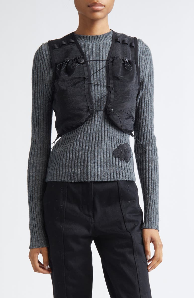 Cecilie Bahnsen Bona Liquid Myrtia Vest, Main, color, Black