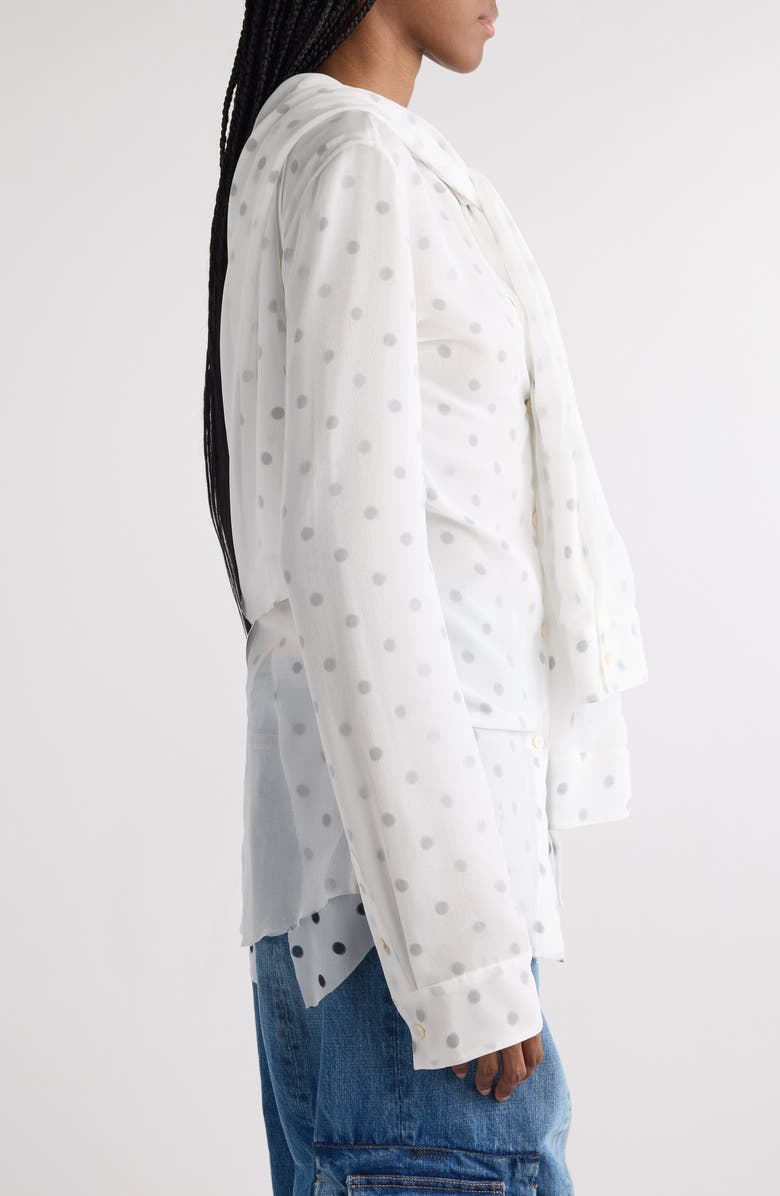 Acne Studios Tow Polka Dot Georgette Shirt, Alternate, color, Black/ White