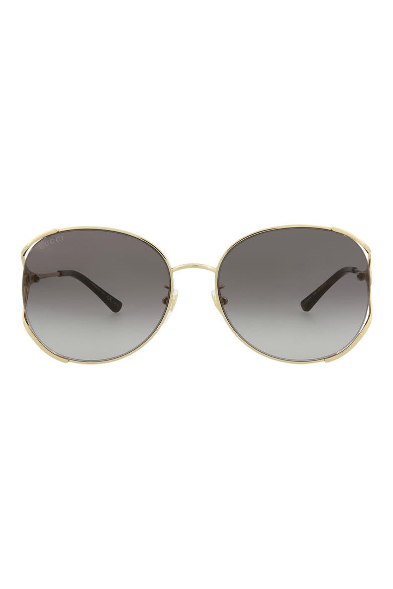 59mm Round Sunglasses, Main, color, GOLD GOLD GREY
