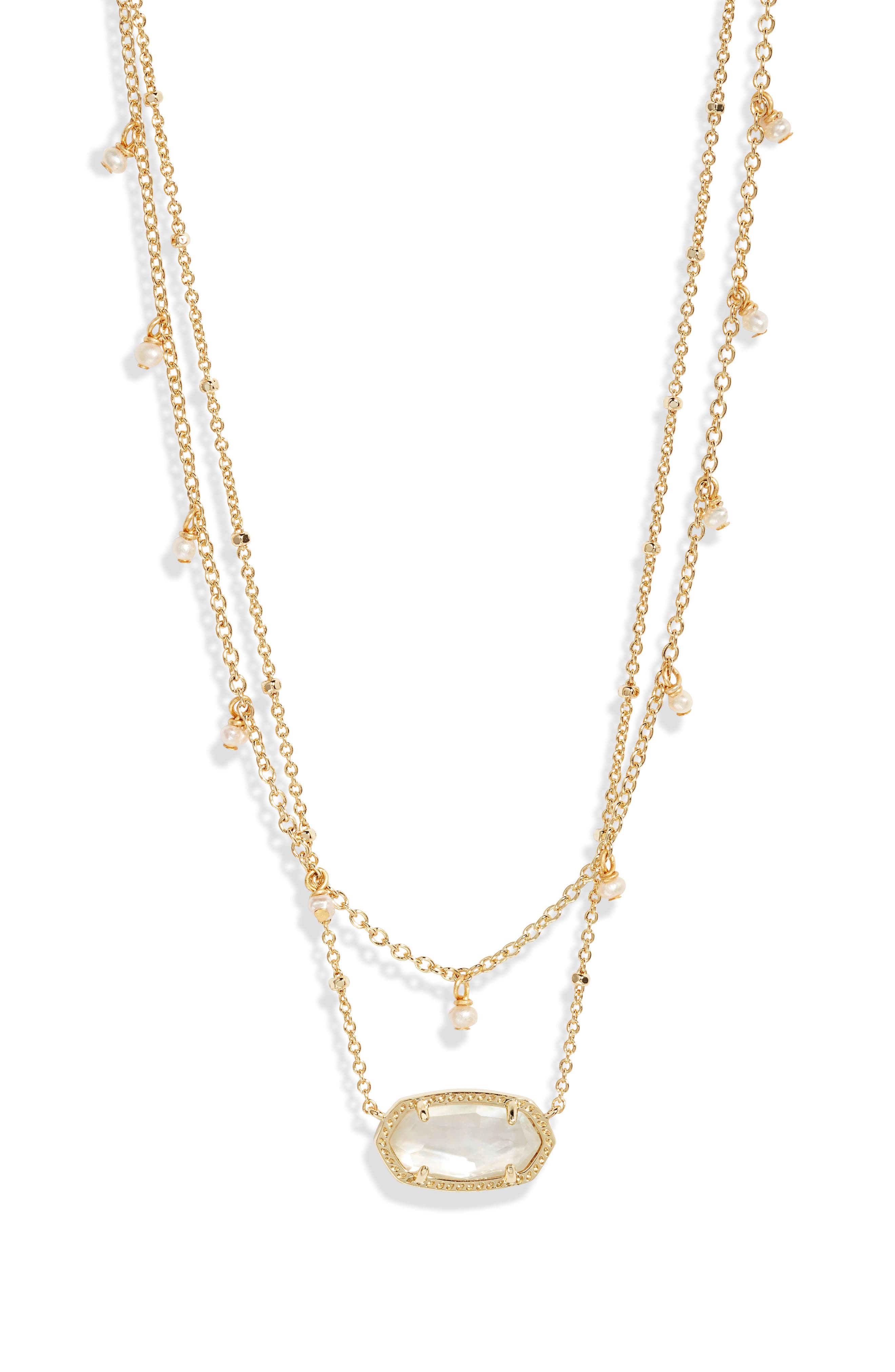 JEWLURE Collana Donna A Strati Con Ciondoli Disco/Cuore/Cerchio - Placcata Oro 18K