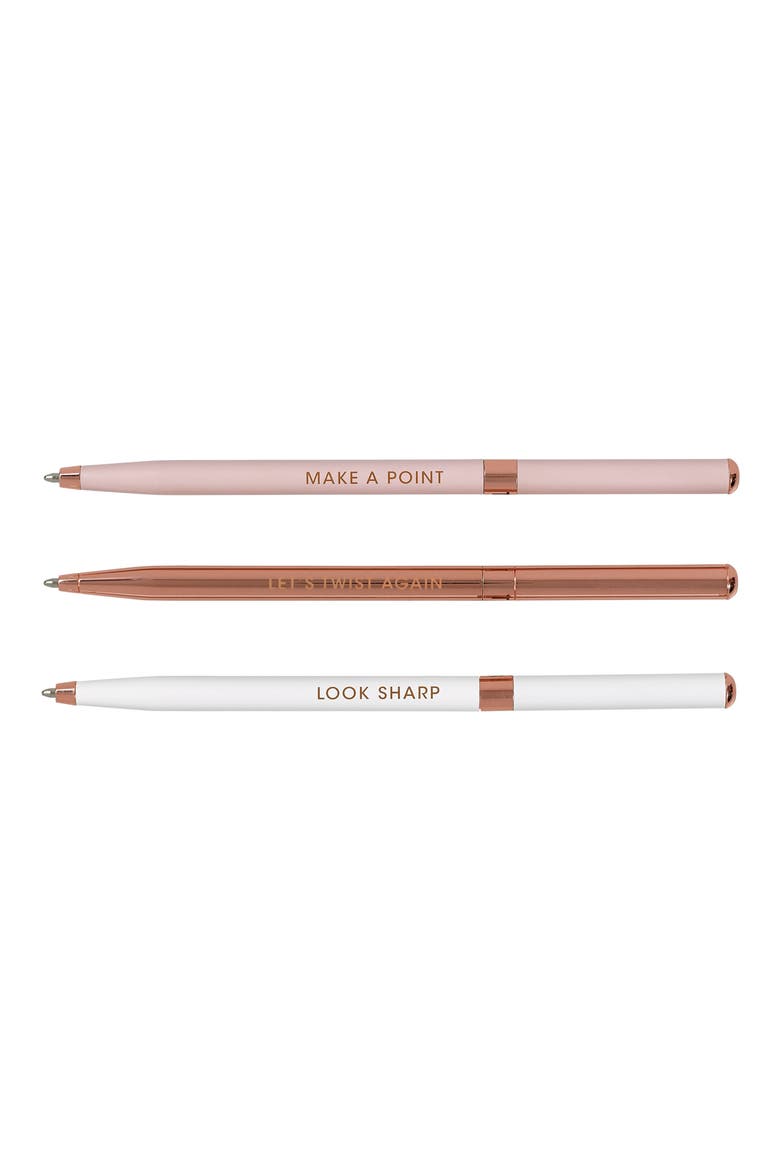 Set of 3 Ballpoint Pens, Alternate, color, ROSE GOLD CORE