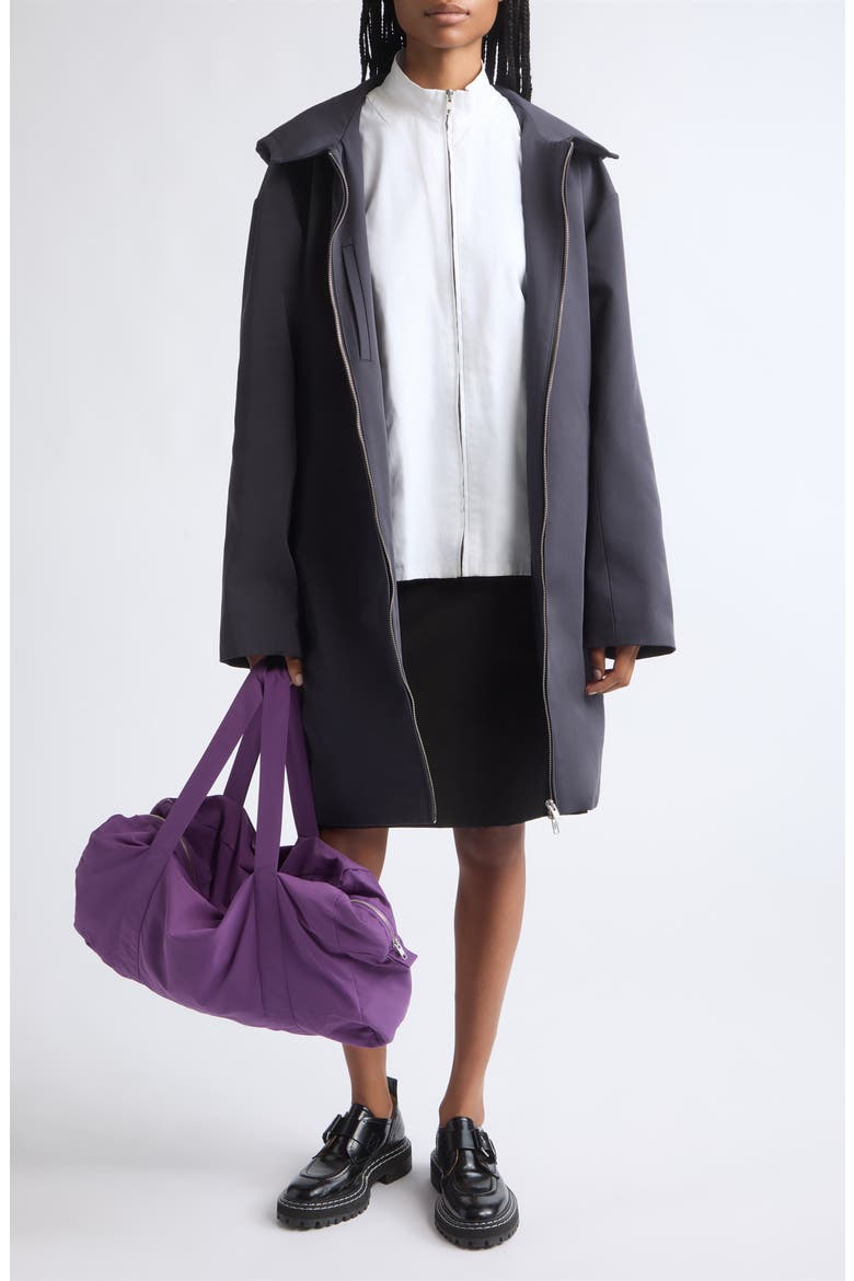Double Layered Contrast Parka, Alternate, color, NAVY/ WHITE