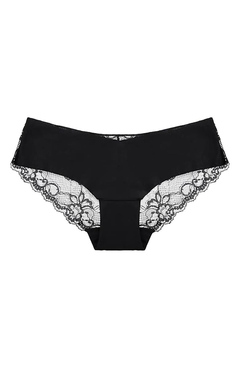 JOURNELLE Estelle Lace Hipster Briefs, Alternate, color, Black