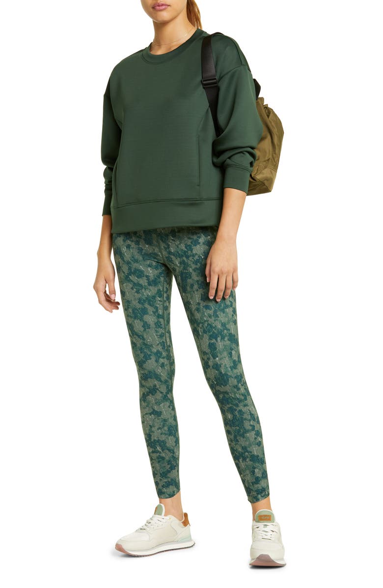 Zella Luxe Pocket Sweatshirt, Alternate, color, Green Sycamore
