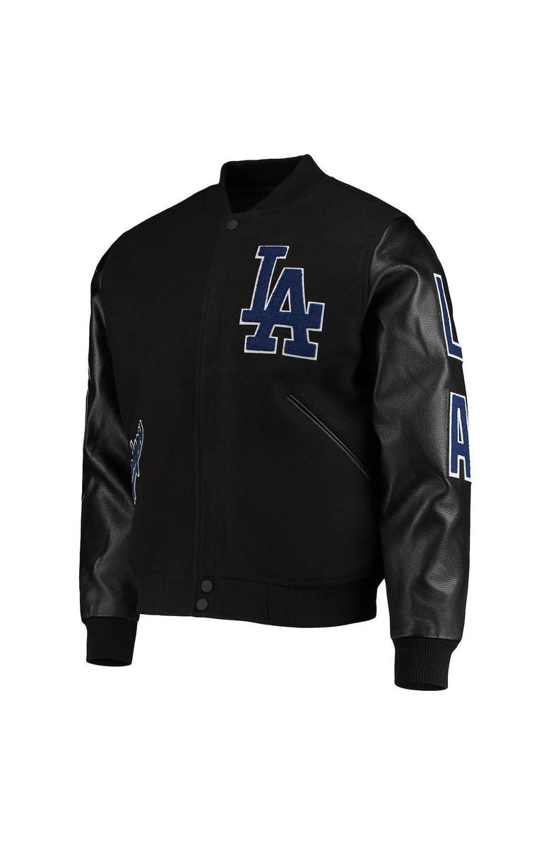 PRO STANDARD Men's Pro Standard Black Los Angeles Dodgers Varsity Logo Full-Zip Jacket, Alternate, color,