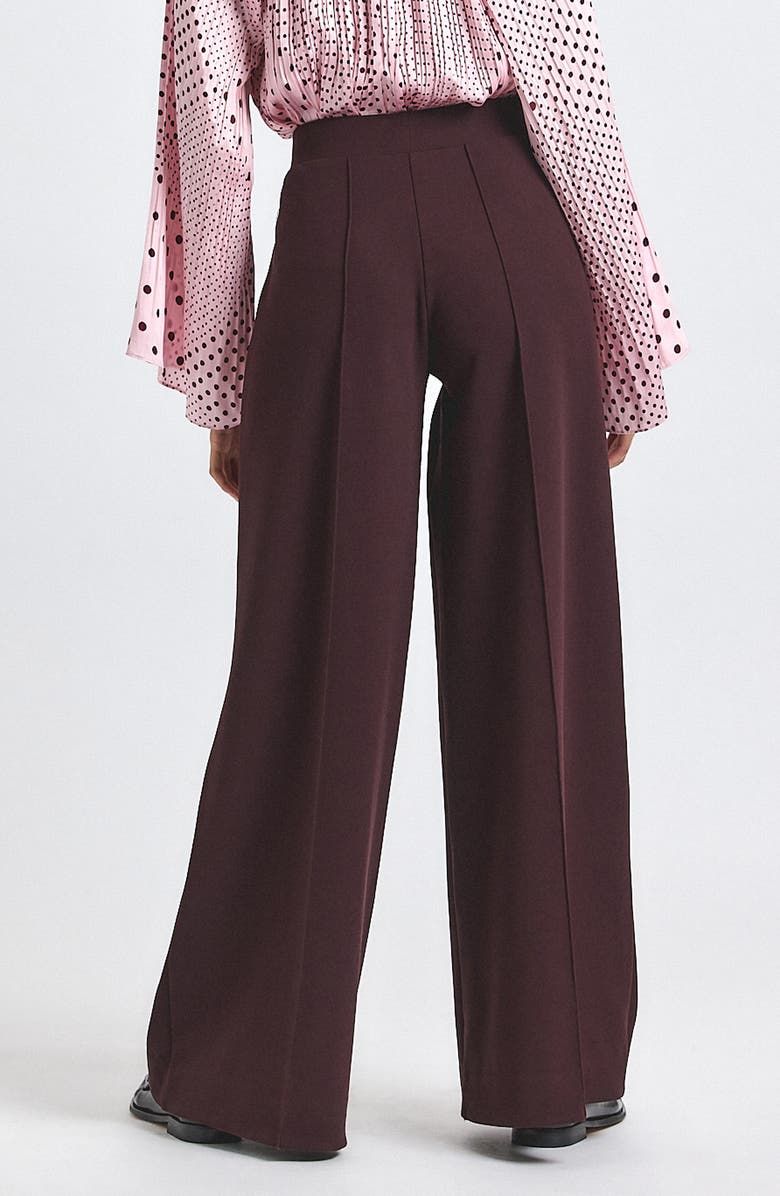 Derek Lam 10 Crosby Tempset Pleated Wide Leg Pants, Alternate, color, Dark Cherry