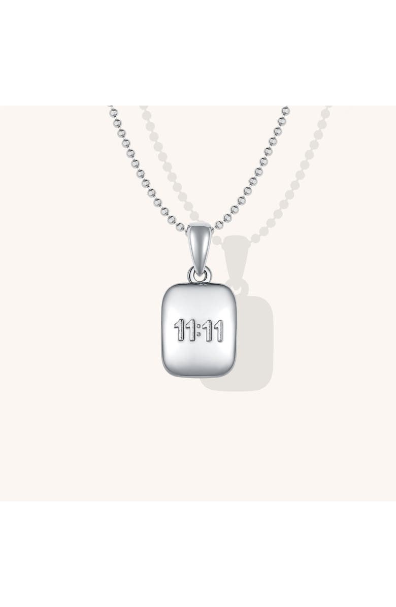 Mantra Lucky Number 1111 necklace, Main, color, Silver