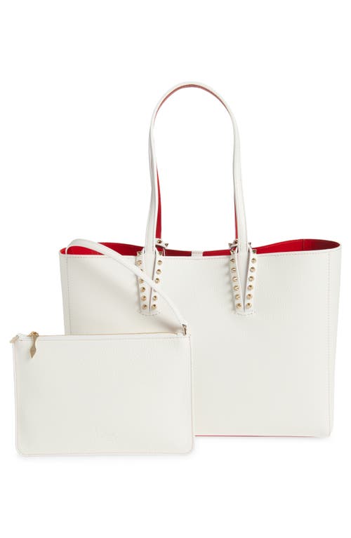 Christian Louboutin Small Cabata Soft Leather Tote In Bianco/gold