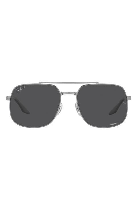 56mm Polarized Square Sunglasses