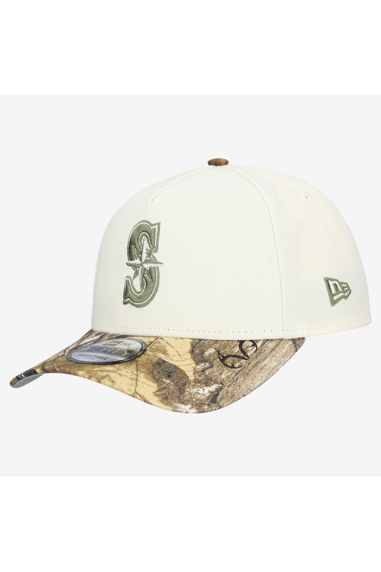 Men's New Era Khaki/Realtree Camo Seattle Mariners 9FORTY A-Frame Adjustable Hat, Alternate, color, Khaki