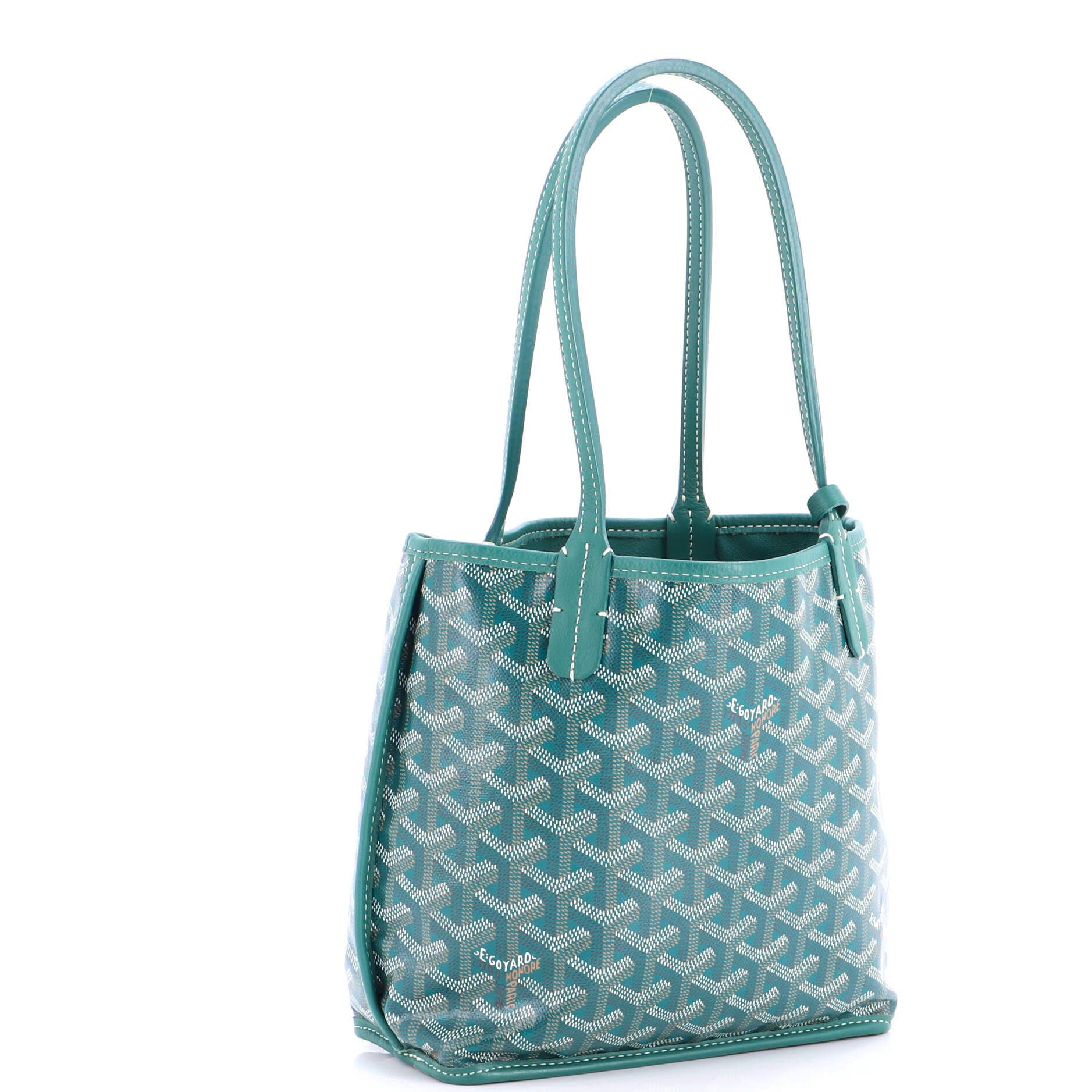 Pre-Owned Goyard Anjou Reversible Tote Coated Canvas Mini, Alternate, color, Green