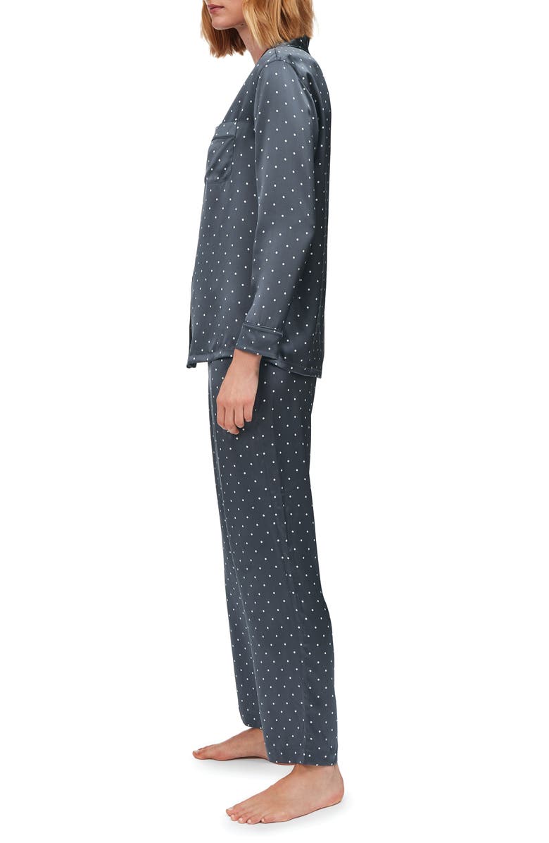 The White Company Spot Print Silk Pajamas, Alternate, color,