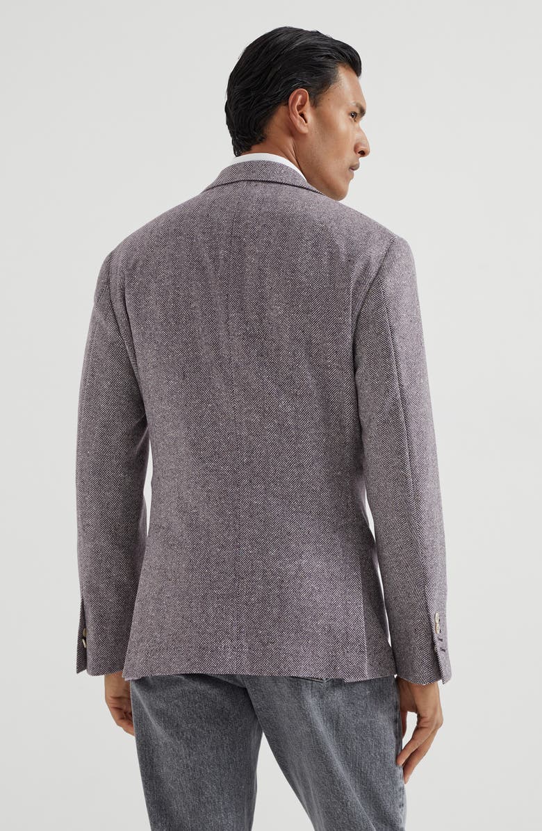 Brunello Cucinelli Chevron deconstructed blazer, Alternate, color, Burgundy