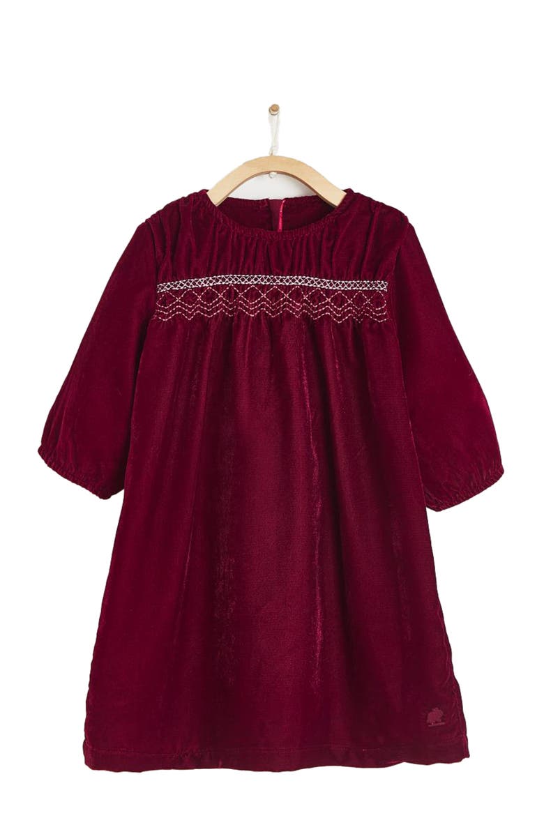 Babycottons Premium Cotton Christmas Lily Dress For Infant, Main, color, 