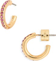 Kurt Geiger London Pavé Crystal Mini Huggie Hoop Earrings
