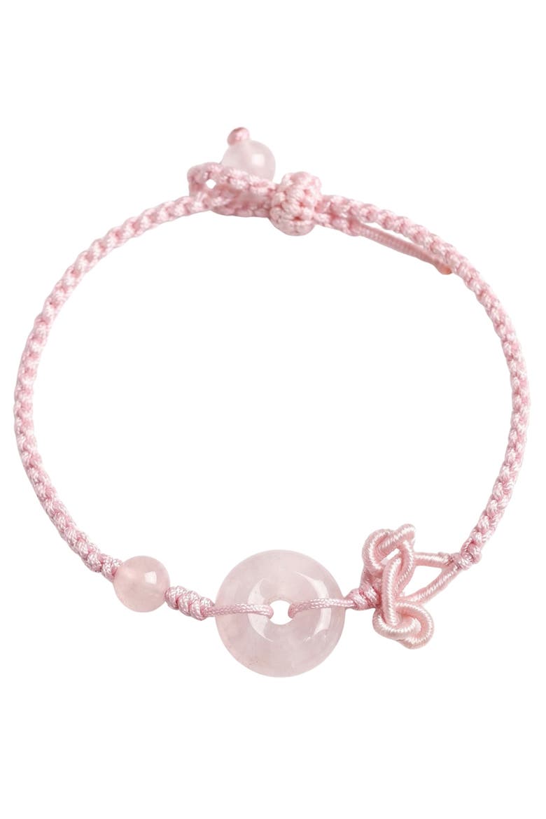 Baby Collection Peace Buckle Black Woven Baby Bracelet/Anklet, Main, color, Pink