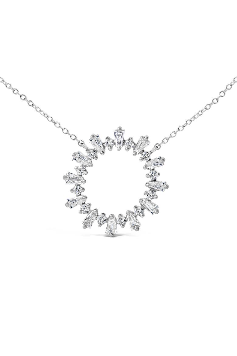 Sterling Silver 3/4 Cttw Diamond Starburst Medallion Pendant Necklace, Alternate, color, Silver